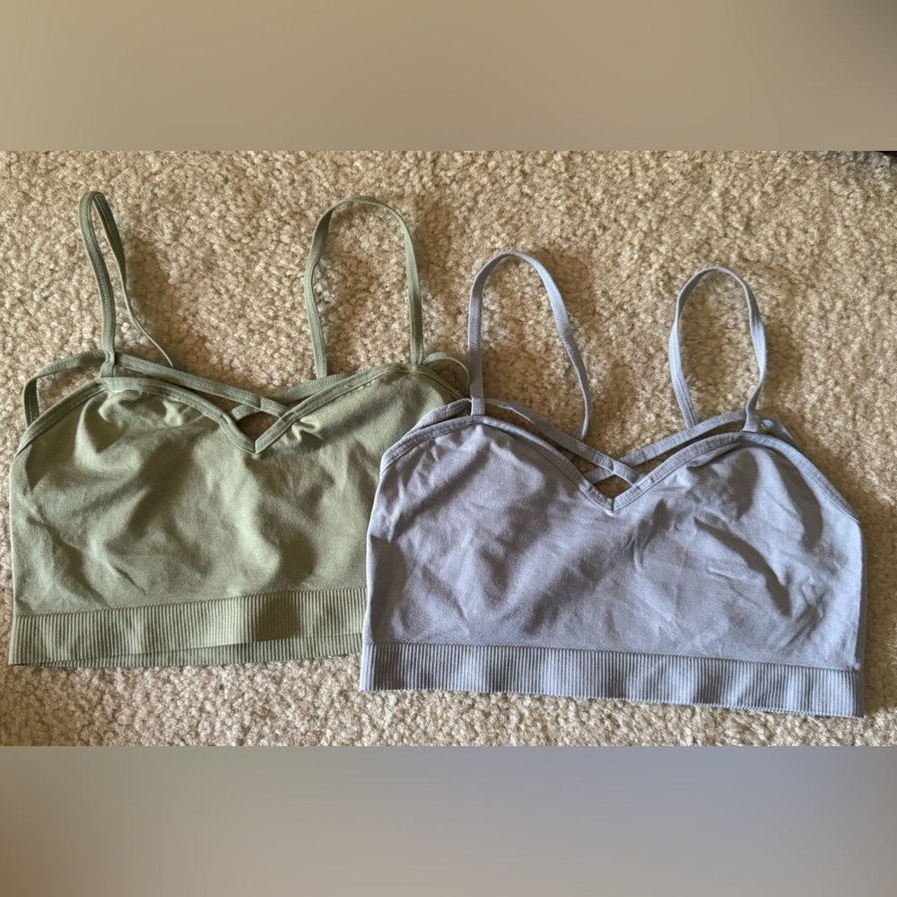 Seamless Stretchy Strappy Dance Crop Undershirt Bra